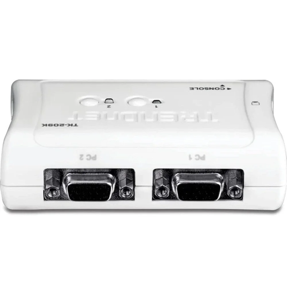 TRENDnet 2-Port USB KVM Switch Kit w/ Audio VGA TK-209K White